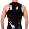 XRUB Latex Débardeur en latex Xrub avec Zip Noir-Rouge